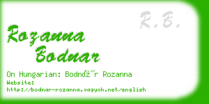 rozanna bodnar business card